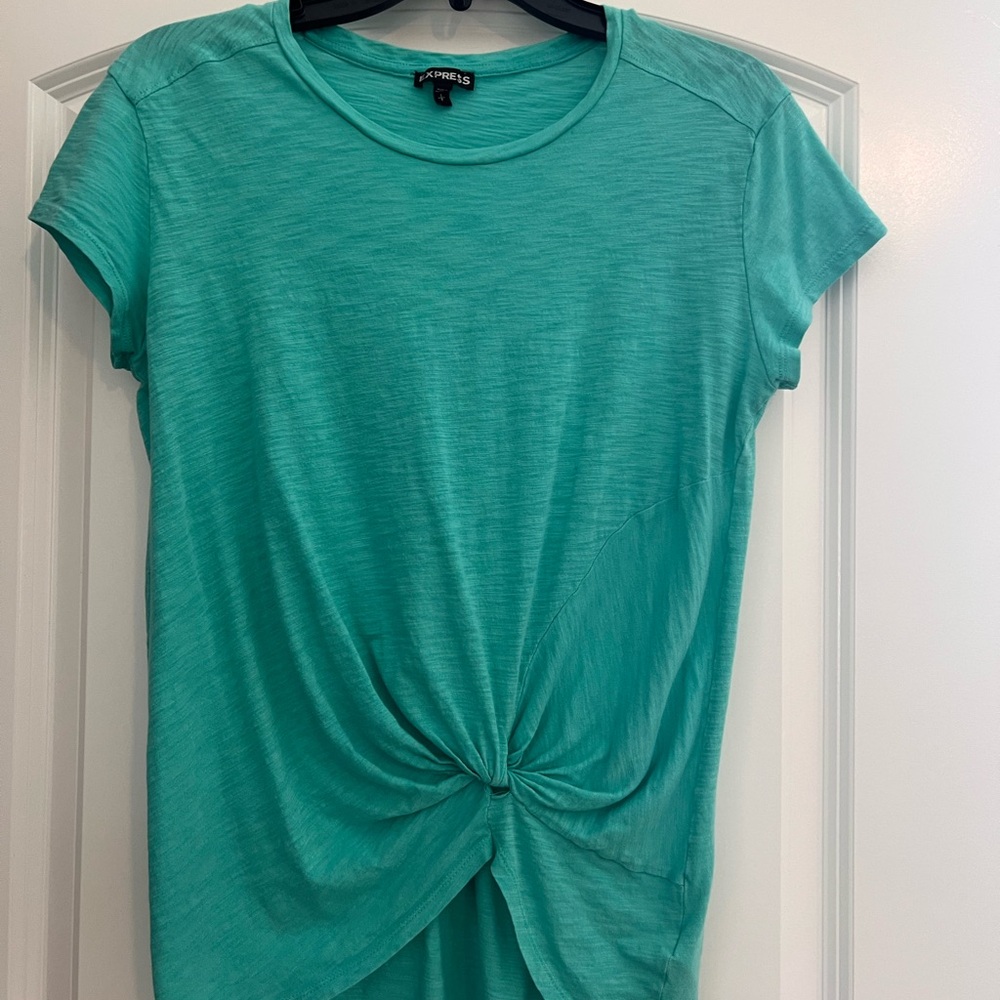 Express mint green twist front tee ladies size S
